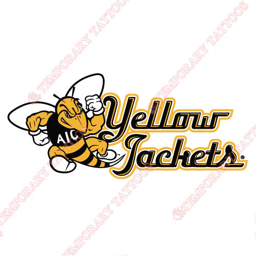 AIC Yellow Jackets 2009-Pres Alternate Logo1 Customize Temporary Tattoos Stickers N3686